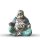 Statue Lachender Buddha 30 cm Suarholz bemalt Handarbeit