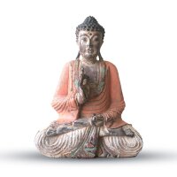 Deko Figur Buddha 40 cm Suarholz bemalt Vitarka Mudra