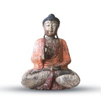 Deko Figur Buddha 60 cm Suarholz Orange Vitarka Mudra