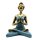 Deko Statue Yoga Frau 24 cm Resin Beton in Bronze Türkis