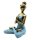Deko Statue Yoga Frau 24 cm Resin Beton in Bronze Türkis