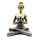 Statue Yoga Frau 24 cm Resin Beton in Bronze Silber Deko