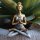 Statue Yoga Frau 24 cm Resin Beton in Bronze Silber Deko