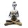 Statue Figur Yoga Frau 24 cm Resin Beton in Gold Silber