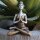 Statue Figur Yoga Frau 24 cm Resin Beton in Gold Silber