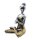Statue Figur Yoga Frau 24 cm Resin Beton in Gold Silber