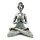 Statue Yoga Frau 24 cm Resin Beton in Silber Weiß Handarbeit