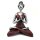 Figur Yoga Frau 24 cm Resin Beton in Silber Bordeaux Deko