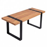 Couchtisch Upcycling Teak 120 cm Kufengestell Industrial