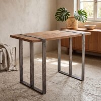 Stehtisch Teak 150 x 40 x 110 cm Kufengestell Upcycling
