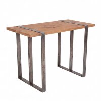 Stehtisch Teak 150 x 40 x 110 cm Kufengestell Upcycling