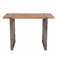 Stehtisch Teak 150 x 40 x 110 cm Kufengestell Upcycling