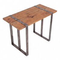 Stehtisch Teak 150 x 40 x 110 cm Kufengestell Upcycling