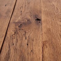 Stehtisch Teak 150 x 40 x 110 cm Kufengestell Upcycling
