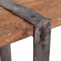 Stehtisch Teak 150 x 40 x 110 cm Kufengestell Upcycling