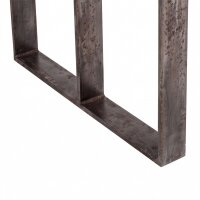 Stehtisch Teak 150 x 40 x 110 cm Kufengestell Upcycling
