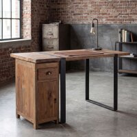 Schrank Teakholz recycelt 70 x 30 x 35 cm Fach Schublade