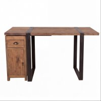 Schrank Teakholz recycelt 70 x 30 x 35 cm Fach Schublade