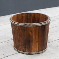 Kiste Fass offen Albesia 29 x 21 cm Handarbeit...