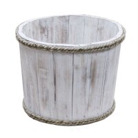 Kiste Fass Weiß Albesia 29 x 21 cm offen Handarbeit...