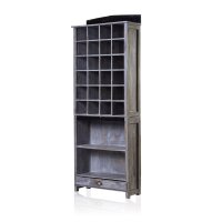Regal Albesia 158 x 60 x 25 cm Grau Schublade Apotheker