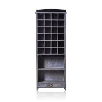 Regal Albesia 158 x 60 x 25 cm Grau Schublade Apotheker