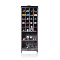 Regal Albesia 158 x 60 x 25 cm Grau Schublade Apotheker