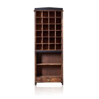 Apothekerschrank Holz 158 x 60 x 25 cm mit Schublade Fach