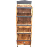Regal mit Schublade Teak 178 x 57 x 39 cm 5 Böden schräg