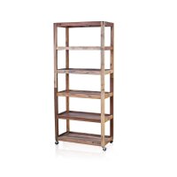 Regal Teakholz massiv 180 x 79 x 37 cm Upcycling Bücher