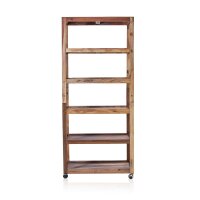 Regal Teakholz massiv 180 x 79 x 37 cm Upcycling Bücher