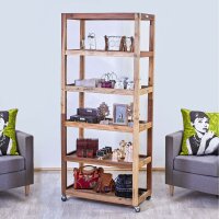 Regal Teakholz massiv 180 x 79 x 37 cm Upcycling Bücher