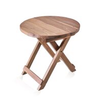 Klapptisch Teakholz Ø 50 cm rund Upcycling...