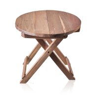 Klapptisch Teakholz Ø 50 cm rund Upcycling...