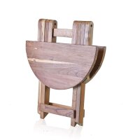 Klapptisch Teakholz Ø 50 cm rund Upcycling Handarbeit Unikat