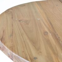 Klapptisch Teakholz Ø 50 cm rund Upcycling Handarbeit Unikat