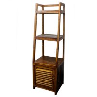 Standregal mit Fach 173 x 51 x 36 cm Teakholz Handarbeit