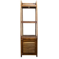 Standregal mit Fach 173 x 51 x 36 cm Teakholz Handarbeit