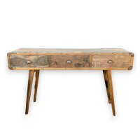 Konsolentisch Teak recycelt 150 x 45 x 80 cm mit Stauraum