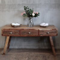 Konsolentisch Teak recycelt 150 x 45 x 80 cm mit Stauraum