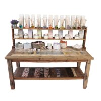 Sideboard Tisch Teak 180 x 95 x 80 cm mit Regal Upcycling