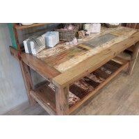 Sideboard Tisch Teak 180 x 95 x 80 cm mit Regal Upcycling