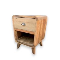 Nachttisch mit Schublade 45 cm breit Teak Handarbeit...