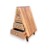 Kommode Dreieck-Form 72 cm hoch Teakholz recycelt Schubladen