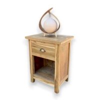 Nachttisch Teak mit Schublade 51 x 65 x 42 cm Handarbeit