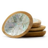 Dekoschale Teak Muscheln 4 Stück Schmuck...