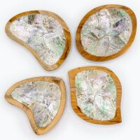 Dekoschale Teak Muscheln 4 Stück Schmuck Schlüssel Handarbeit