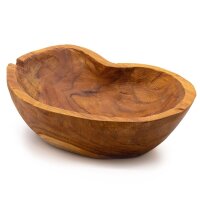 Dekoschale Obst Teakholz ca. 31 cm lang Snacks Handarbeit