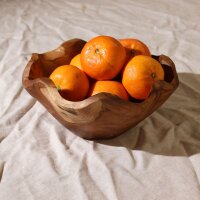 Schale Teak massiv ca. 23 cm breit für Obst Snacks Handarbeit