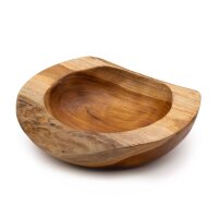 Schale Teak massiv ca. 20 cm lang für Obst Snacks Handarbeit